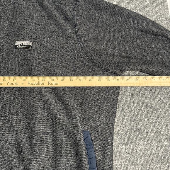 Eddie Bauer Fleece Mens XL Blue Gray Snap T Pullover Outdoor Travel Casual Hike - Picture 10 of 12